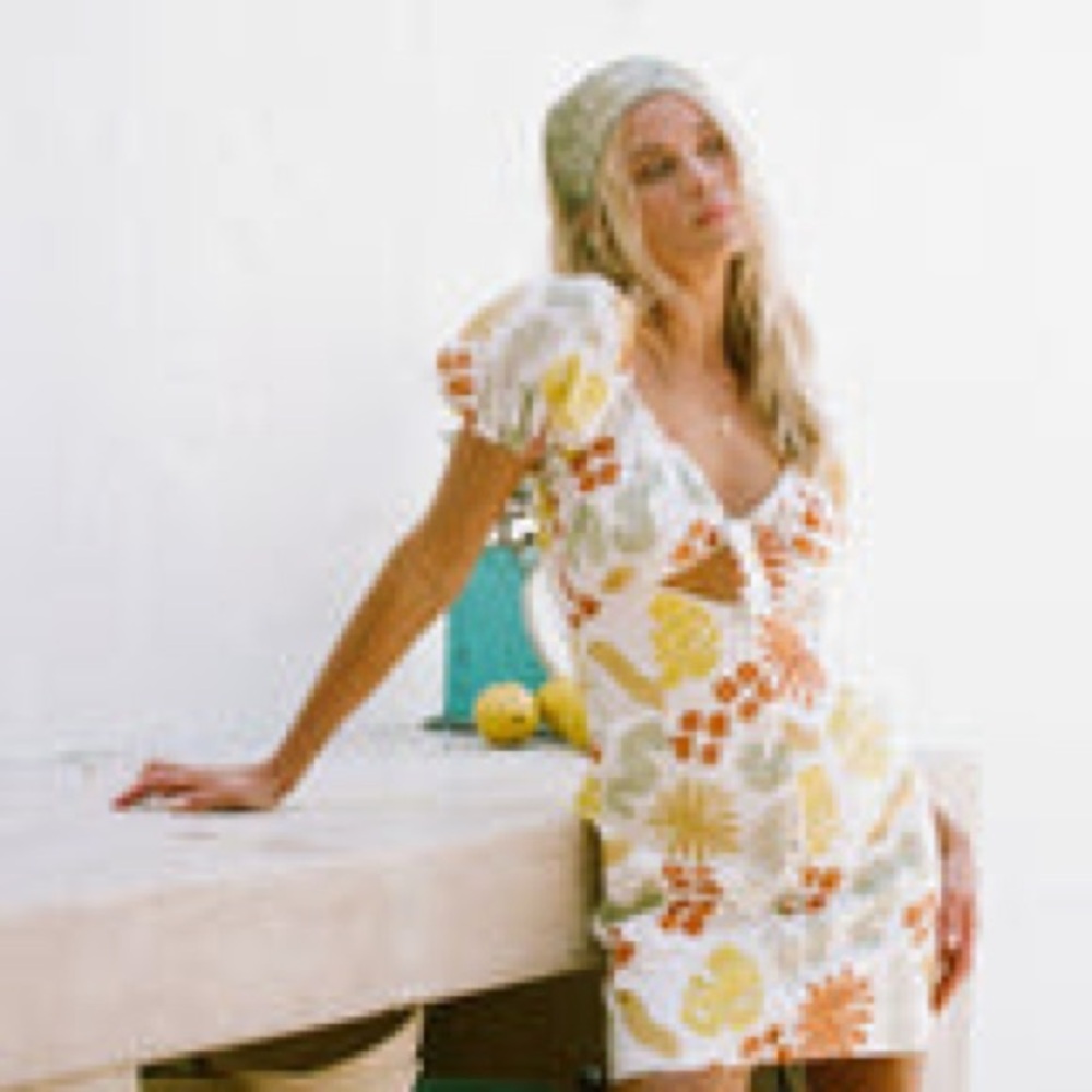 Thomas Sabo Orange Yellow Puff Sleeve Sundress
